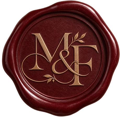 Sello de lacre con el monograma M&F